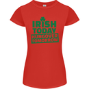 Irish Hungover Tomorrow St. Patrick's Day Womens Petite Cut T-Shirt Red
