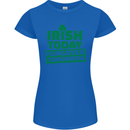 Irish Hungover Tomorrow St. Patrick's Day Womens Petite Cut T-Shirt Royal Blue