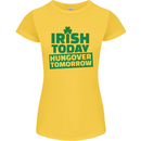 Irish Hungover Tomorrow St. Patrick's Day Womens Petite Cut T-Shirt Yellow