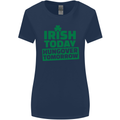 Irish Hungover Tomorrow St. Patrick's Day Womens Wider Cut T-Shirt Navy Blue
