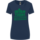 Irish Hungover Tomorrow St. Patrick's Day Womens Wider Cut T-Shirt Navy Blue