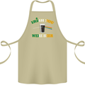 Irish You Were Beer St. Patrick's Day Beer Cotton Apron 100% Organic Khaki