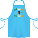 Irish You Were Beer St. Patrick's Day Beer Cotton Apron 100% Organic Turquoise