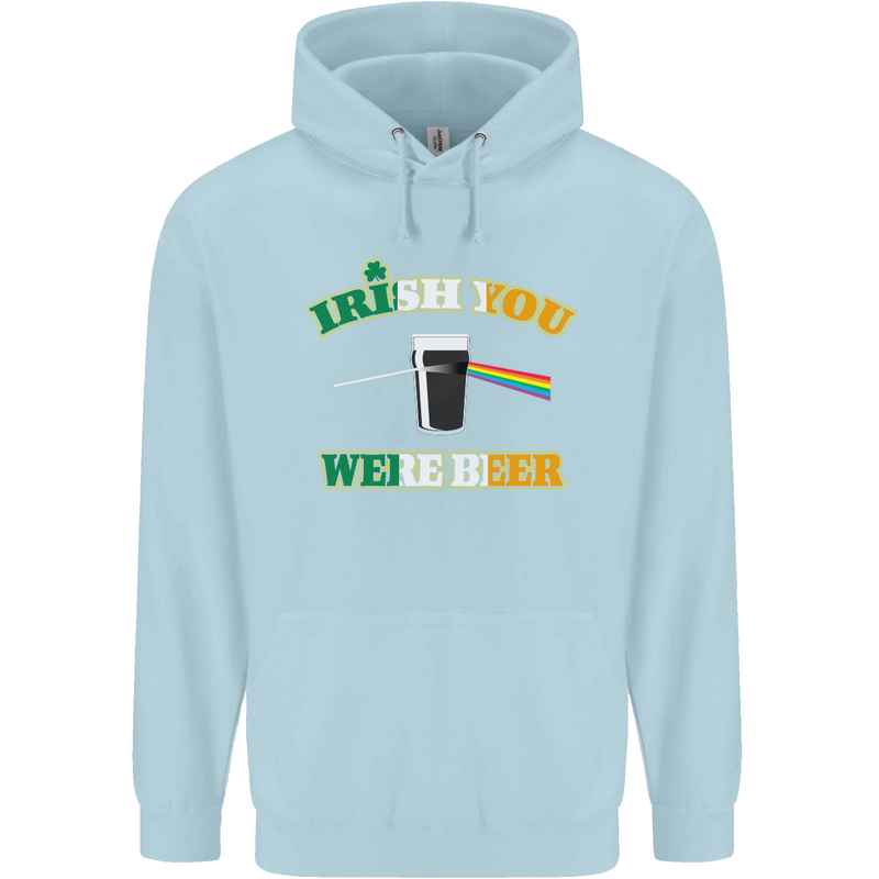Irish You Were Beer St. Patrick's Day Beer Mens 80% Cotton Hoodie Light Blue