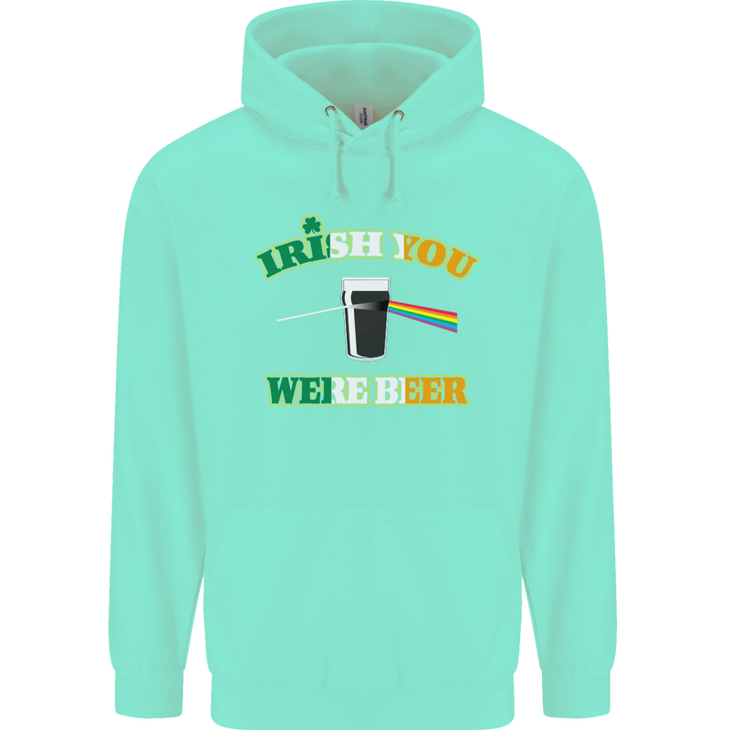 Irish You Were Beer St. Patrick's Day Beer Mens 80% Cotton Hoodie Peppermint