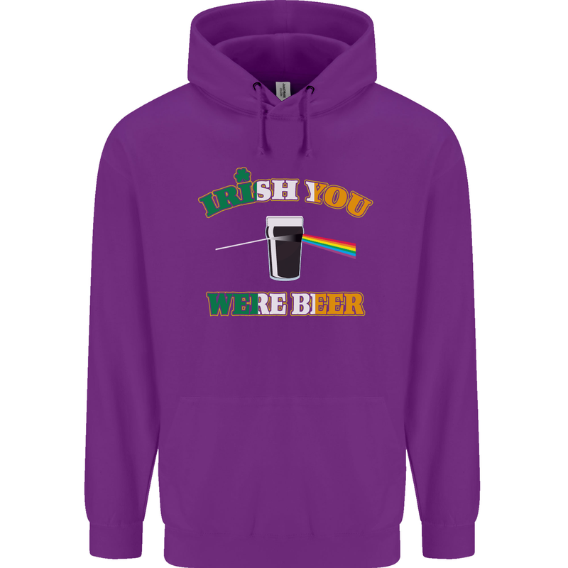 Irish You Were Beer St. Patrick's Day Beer Mens 80% Cotton Hoodie Purple