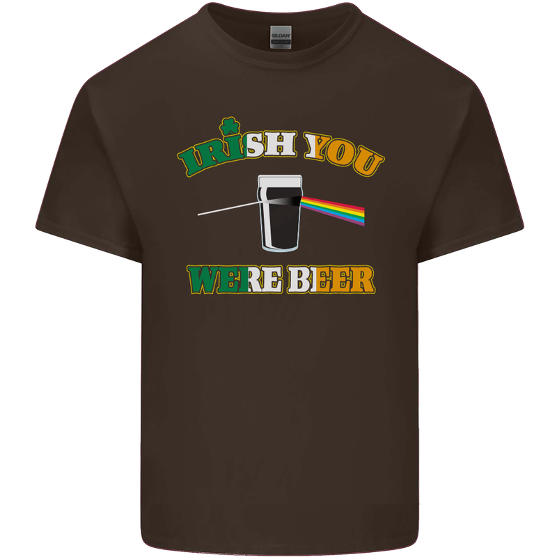 Irish You Were Beer St. Patrick's Day Beer Mens Cotton T-Shirt Tee Top Dark Chocolate
