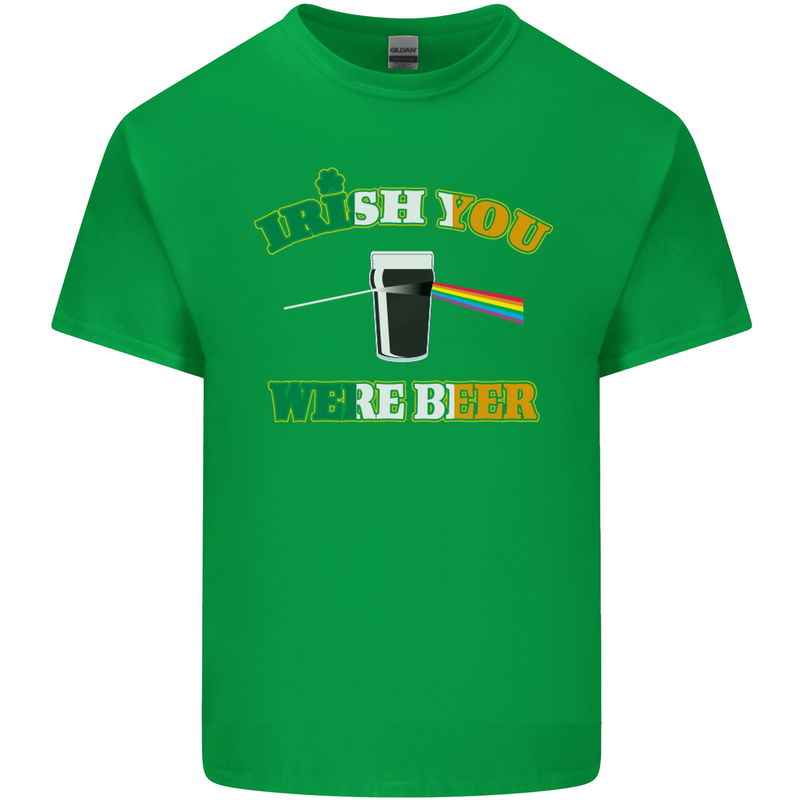 Irish You Were Beer St. Patrick's Day Beer Mens Cotton T-Shirt Tee Top Irish Green