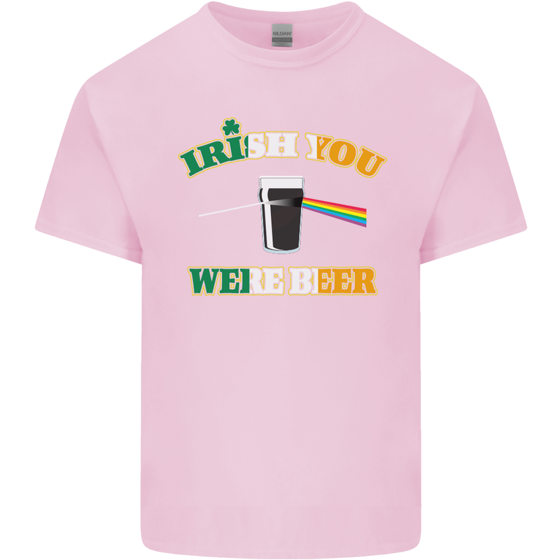 Irish You Were Beer St. Patrick's Day Beer Mens Cotton T-Shirt Tee Top Light Pink