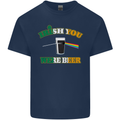 Irish You Were Beer St. Patrick's Day Beer Mens Cotton T-Shirt Tee Top Navy Blue