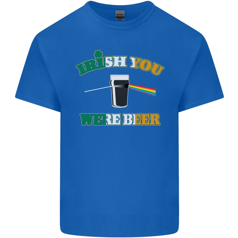 Irish You Were Beer St. Patrick's Day Beer Mens Cotton T-Shirt Tee Top Royal Blue