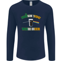 Irish You Were Beer St. Patrick's Day Beer Mens Long Sleeve T-Shirt Navy Blue