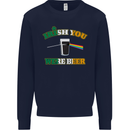 Irish You Were Beer St. Patrick's Day Beer Mens Sweatshirt Jumper Navy Blue