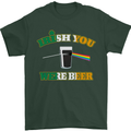 Irish You Were Beer St. Patrick's Day Beer Mens T-Shirt Cotton Gildan Forest Green