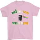 Irish You Were Beer St. Patrick's Day Beer Mens T-Shirt Cotton Gildan Light Pink