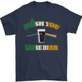 Irish You Were Beer St. Patrick's Day Beer Mens T-Shirt Cotton Gildan Navy Blue