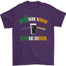 Irish You Were Beer St. Patrick's Day Beer Mens T-Shirt Cotton Gildan Purple