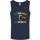 Irish You Were Beer St. Patrick's Day Beer Mens Vest Tank Top Navy Blue
