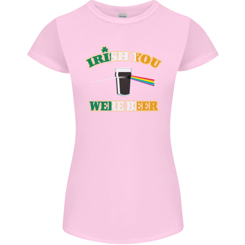 Irish You Were Beer St. Patrick's Day Beer Womens Petite Cut T-Shirt Light Pink