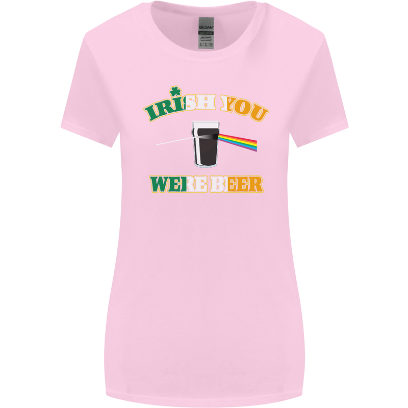 Irish You Were Beer St. Patrick's Day Beer Womens Wider Cut T-Shirt Light Pink