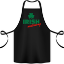 Irish and Horny St. Patrick's Day Cotton Apron 100% Organic Black