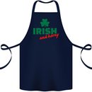 Irish and Horny St. Patrick's Day Cotton Apron 100% Organic Navy Blue