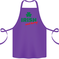 Irish and Horny St. Patrick's Day Cotton Apron 100% Organic Purple