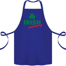 Irish and Horny St. Patrick's Day Cotton Apron 100% Organic Royal Blue