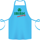 Irish and Horny St. Patrick's Day Cotton Apron 100% Organic Turquoise