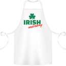 Irish and Horny St. Patrick's Day Cotton Apron 100% Organic White