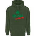Irish and Horny St. Patrick's Day Mens 80% Cotton Hoodie Forest Green