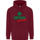 Irish and Horny St. Patrick's Day Mens 80% Cotton Hoodie Maroon