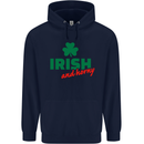 Irish and Horny St. Patrick's Day Mens 80% Cotton Hoodie Navy Blue