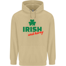 Irish and Horny St. Patrick's Day Mens 80% Cotton Hoodie Sand