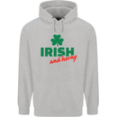 Irish and Horny St. Patrick's Day Mens 80% Cotton Hoodie Sports Grey