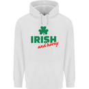Irish and Horny St. Patrick's Day Mens 80% Cotton Hoodie White