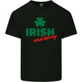 Irish and Horny St. Patrick's Day Mens Cotton T-Shirt Tee Top Black