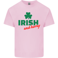 Irish and Horny St. Patrick's Day Mens Cotton T-Shirt Tee Top Light Pink