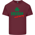 Irish and Horny St. Patrick's Day Mens Cotton T-Shirt Tee Top Maroon