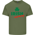 Irish and Horny St. Patrick's Day Mens Cotton T-Shirt Tee Top Military Green