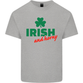 Irish and Horny St. Patrick's Day Mens Cotton T-Shirt Tee Top Sports Grey