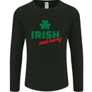Irish and Horny St. Patrick's Day Mens Long Sleeve T-Shirt Black