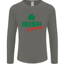 Irish and Horny St. Patrick's Day Mens Long Sleeve T-Shirt Charcoal