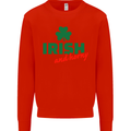 Irish and Horny St. Patrick's Day Mens Sweatshirt Jumper Bright Red