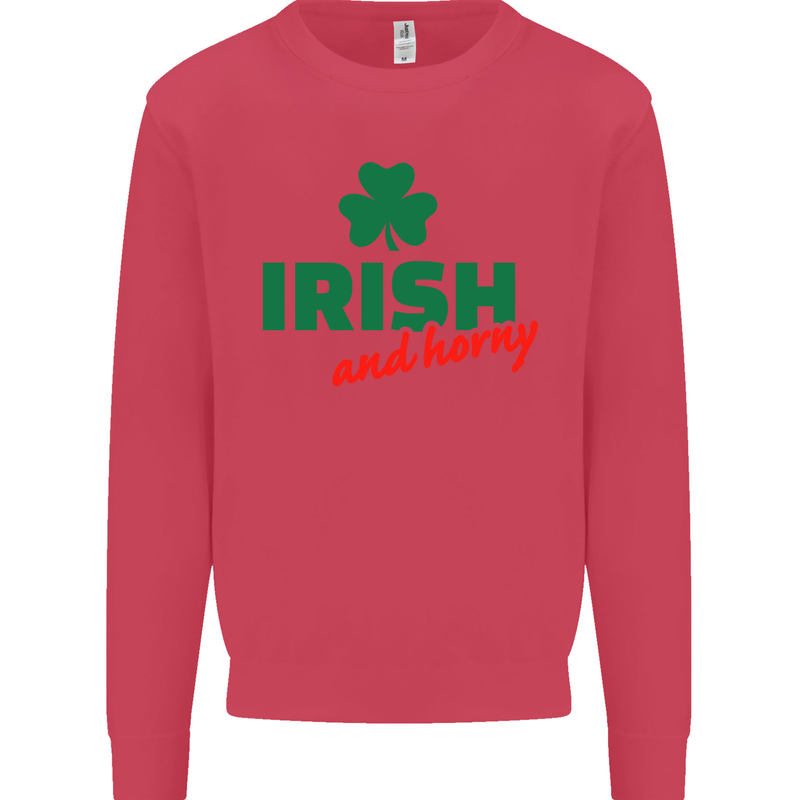 Irish and Horny St. Patrick's Day Mens Sweatshirt Jumper Heliconia
