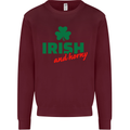 Irish and Horny St. Patrick's Day Mens Sweatshirt Jumper Maroon