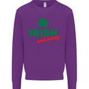 Irish and Horny St. Patrick's Day Mens Sweatshirt Jumper Purple