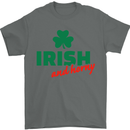 Irish and Horny St. Patrick's Day Mens T-Shirt Cotton Gildan Charcoal