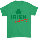 Irish and Horny St. Patrick's Day Mens T-Shirt Cotton Gildan Irish Green