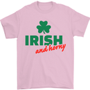 Irish and Horny St. Patrick's Day Mens T-Shirt Cotton Gildan Light Pink